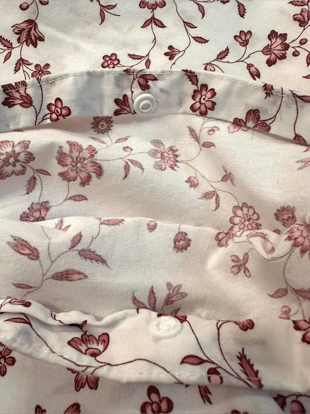 IKEA HASSLEKLOCKA Queen Duvet Cover 2 Pillowcases Set Red White Floral Cotton